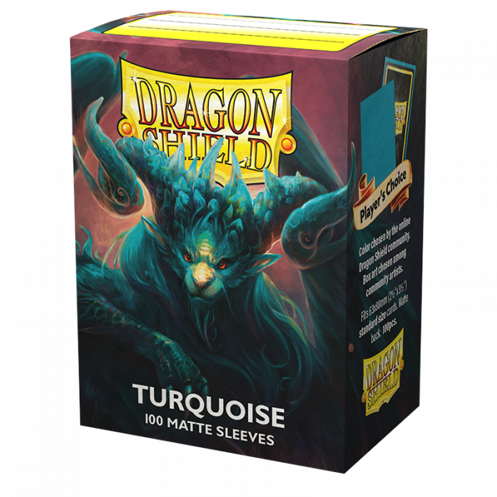 63x88 Turquoise MATTE Sleeves - Dragon Shield - Box 100