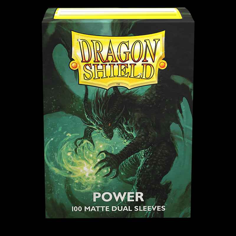 63x88 Power Metallic Green Dual Matte Sleeves - Dragon Shield - Box 100