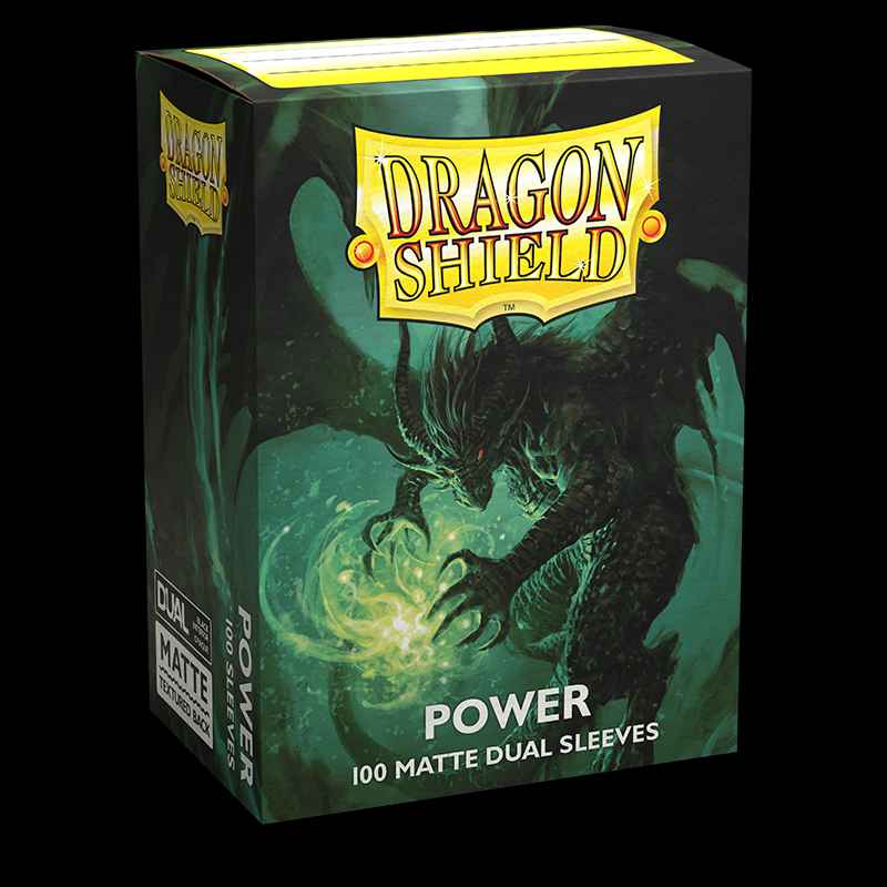 63x88 Power Metallic Green Dual Matte Sleeves - Dragon Shield - Box 100