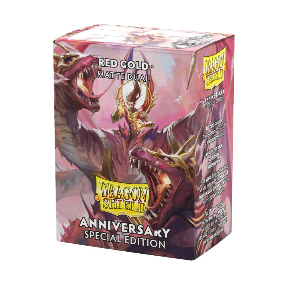 63x88 RED GOLD Anniversary Special Edition MATTE Sleeves - Dragon Shield - Box 100