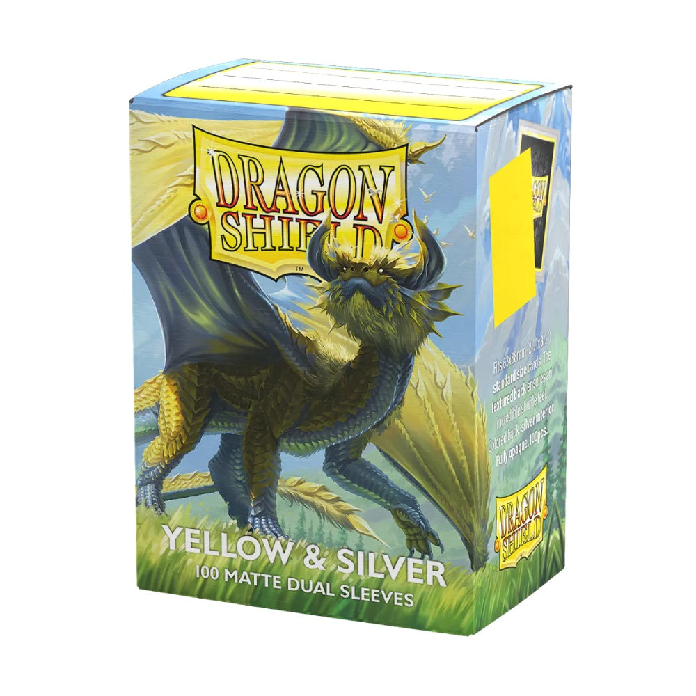 63x88 Yellow & Silver Matte Sleeves - Dragon Shield - Box 100