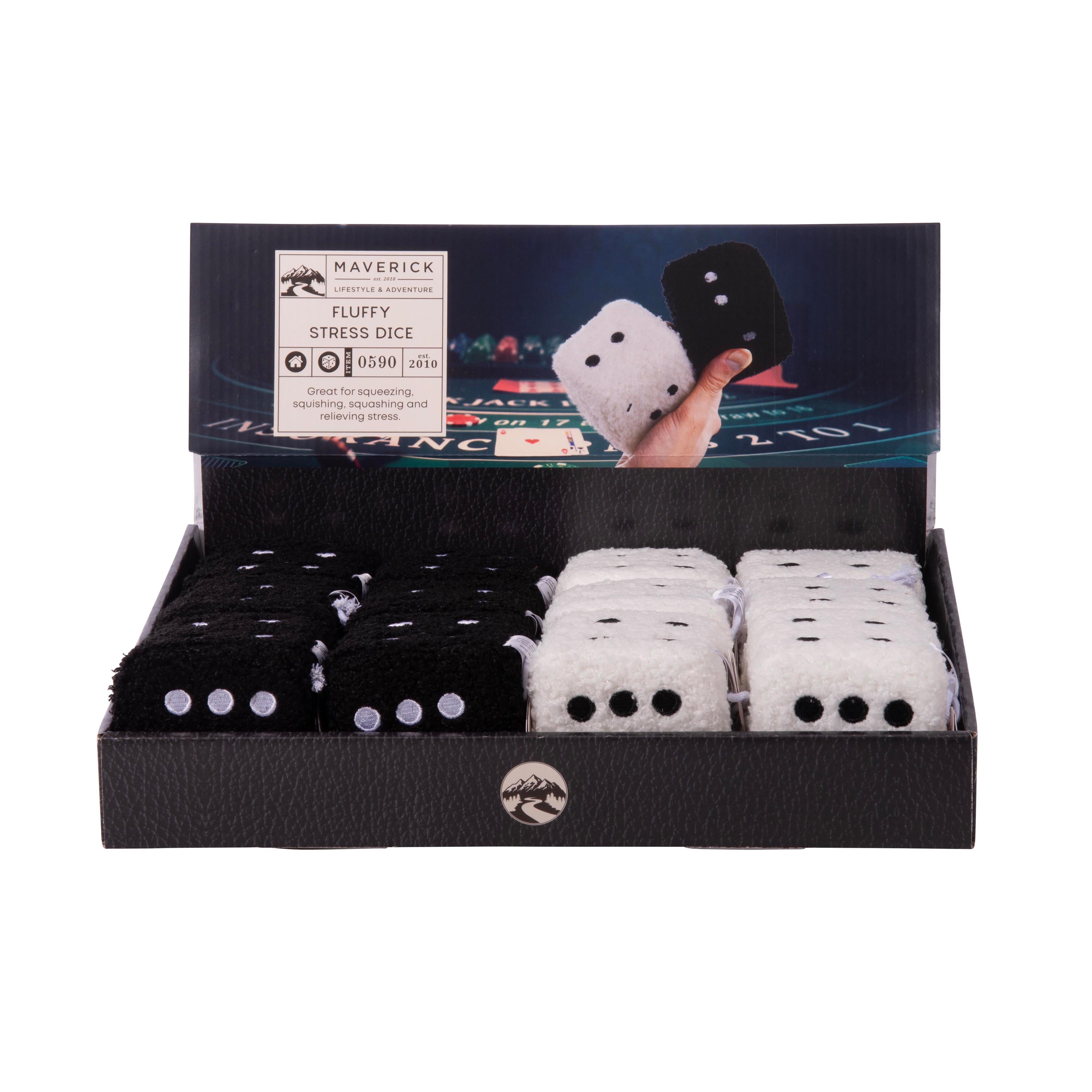 Fluffy Dice Stress Ball (2Asst/12Disp)