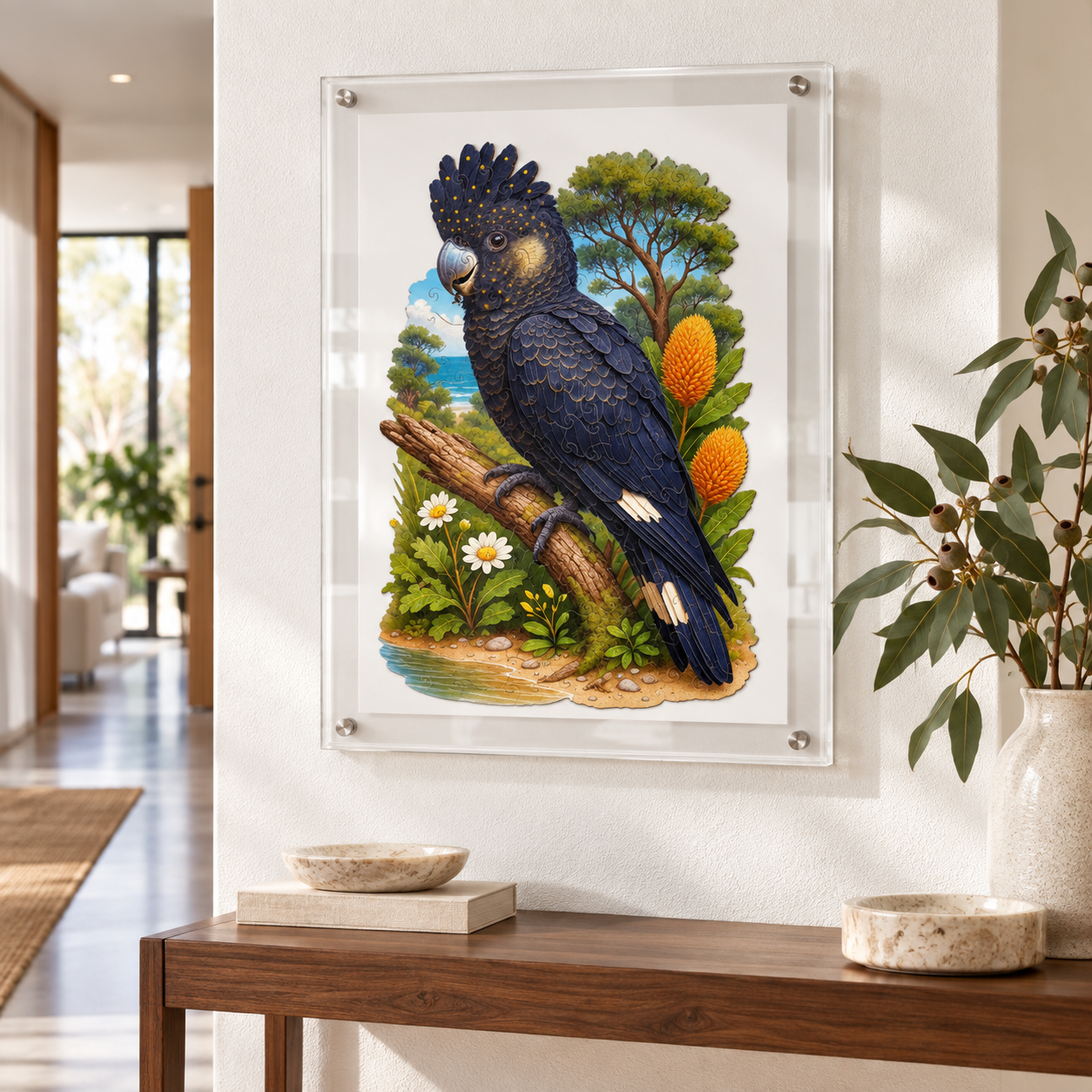 A5 Carnaby’s Black Cockatoo Wooden Puzzle - Puzzle ART