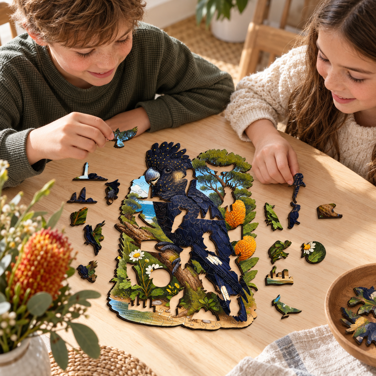 A3 Carnaby’s Black Cockatoo Wooden Puzzle - Puzzle ART