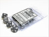 CHXLT431 Frosted Polyhedral Smoke/white Set of Ten d10s Chessex