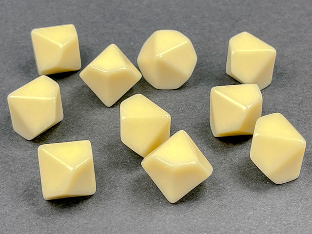 Blank Dice - D10 Ivory (10 / Bag)