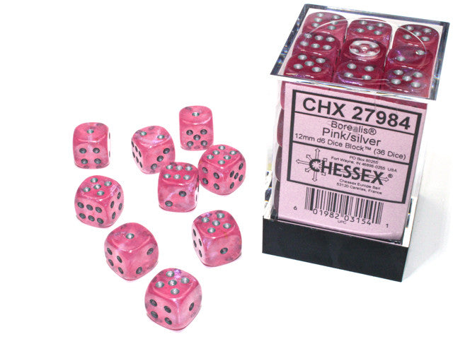 CHX 27984 Borealis 12mm d6 Pink/silver Luminary Block