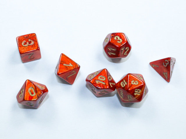 CHX20414 Scarab Mini-Polyhedral Scarlet gold 7-Die Set