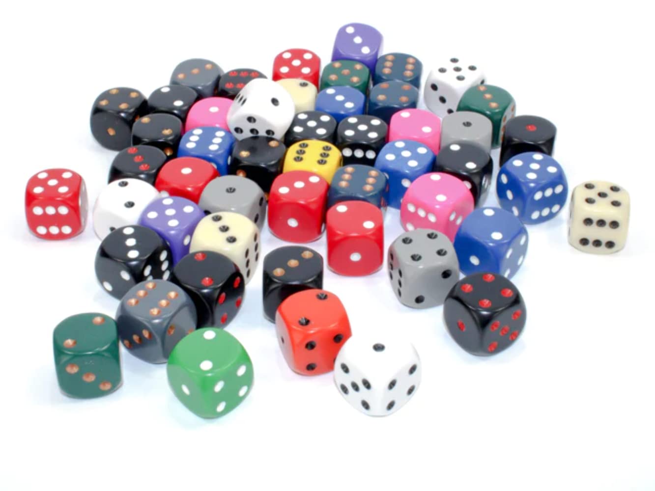 Assorted Colours (Opaque) - D6 Single Loose Dice - 16mm with Pips - Chessex