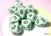 CHX25265 Opaque Pastel Green/black Set of Ten d10s