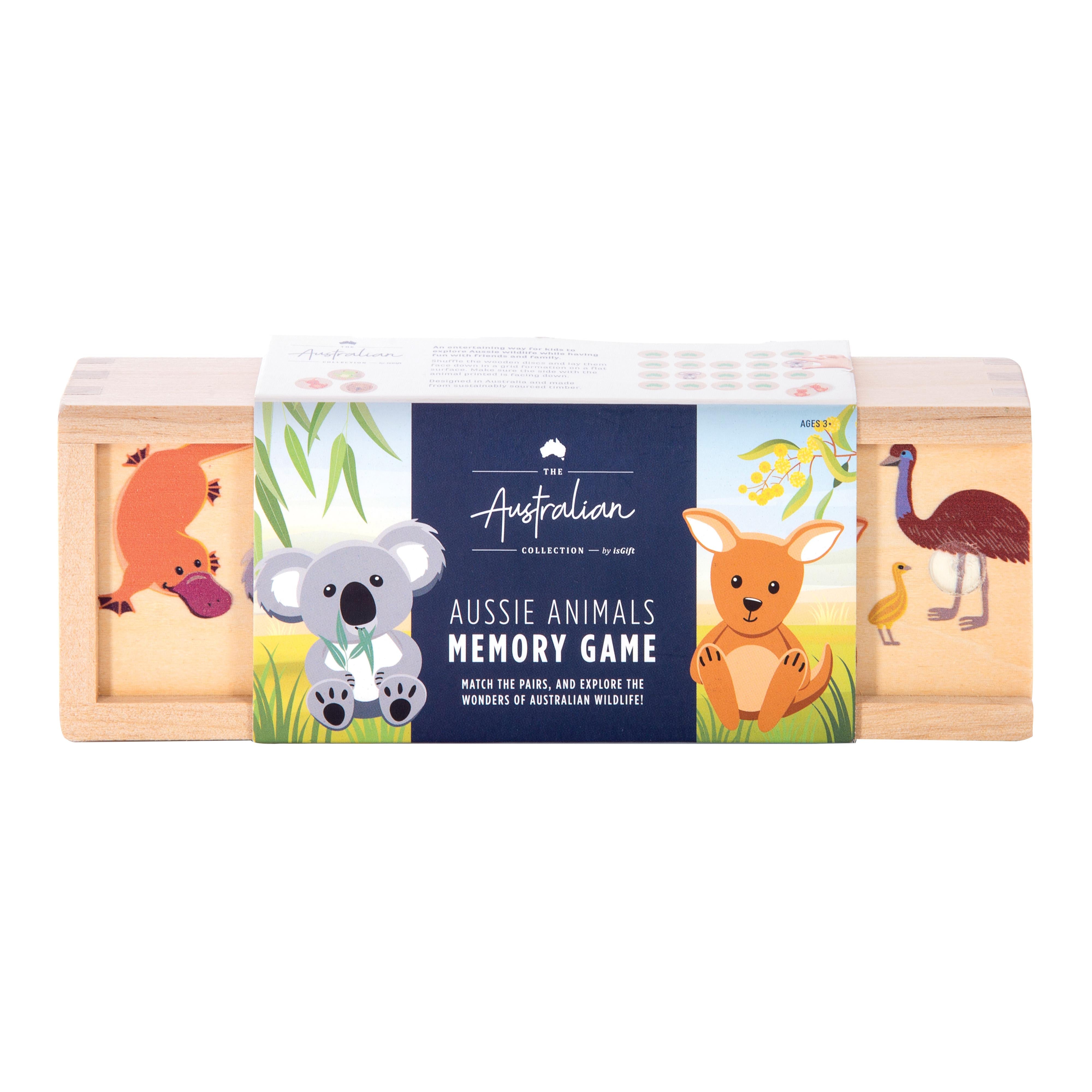 Aussie Animal Memory - Wooden Memory in Wooden Box - Isalbi