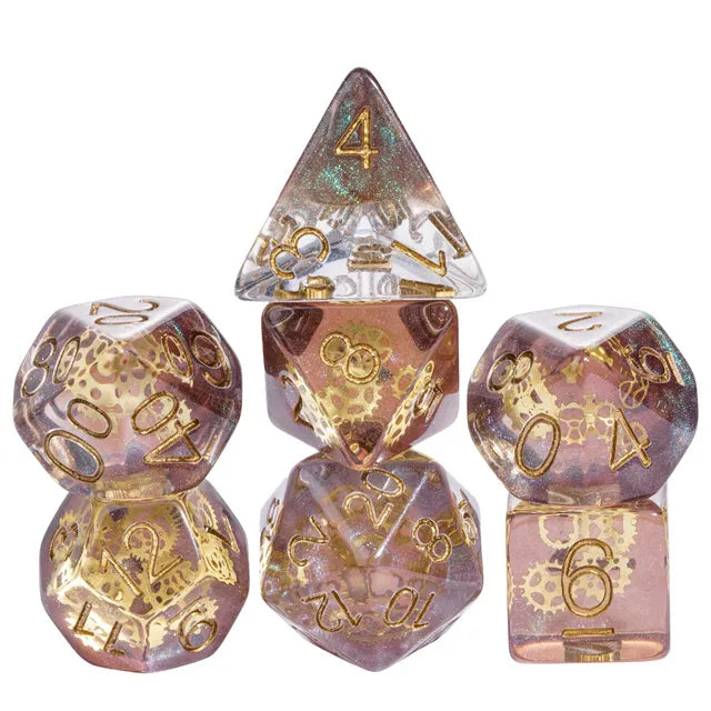 Gear Wheel Dice GLITTER GOLD - Games World Dice