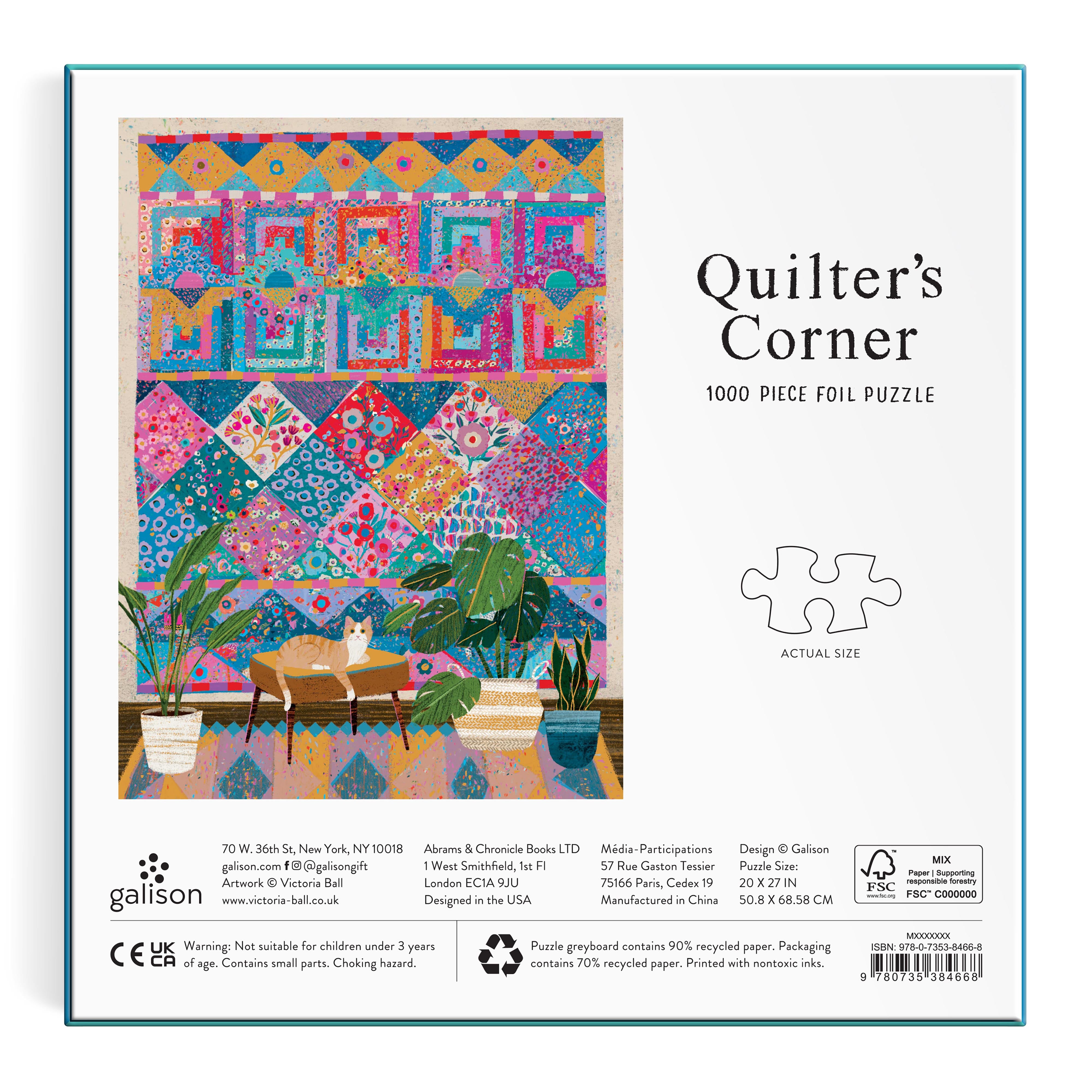 Victoria Ball Quilter's Corner Foil 1000pc - Galison