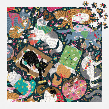 Catmas Chaos Foil Puzzle 500pc - Galison
