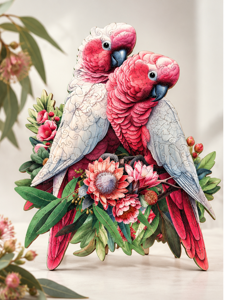 A5 Galah Pair Wooden Puzzle - Puzzle ART