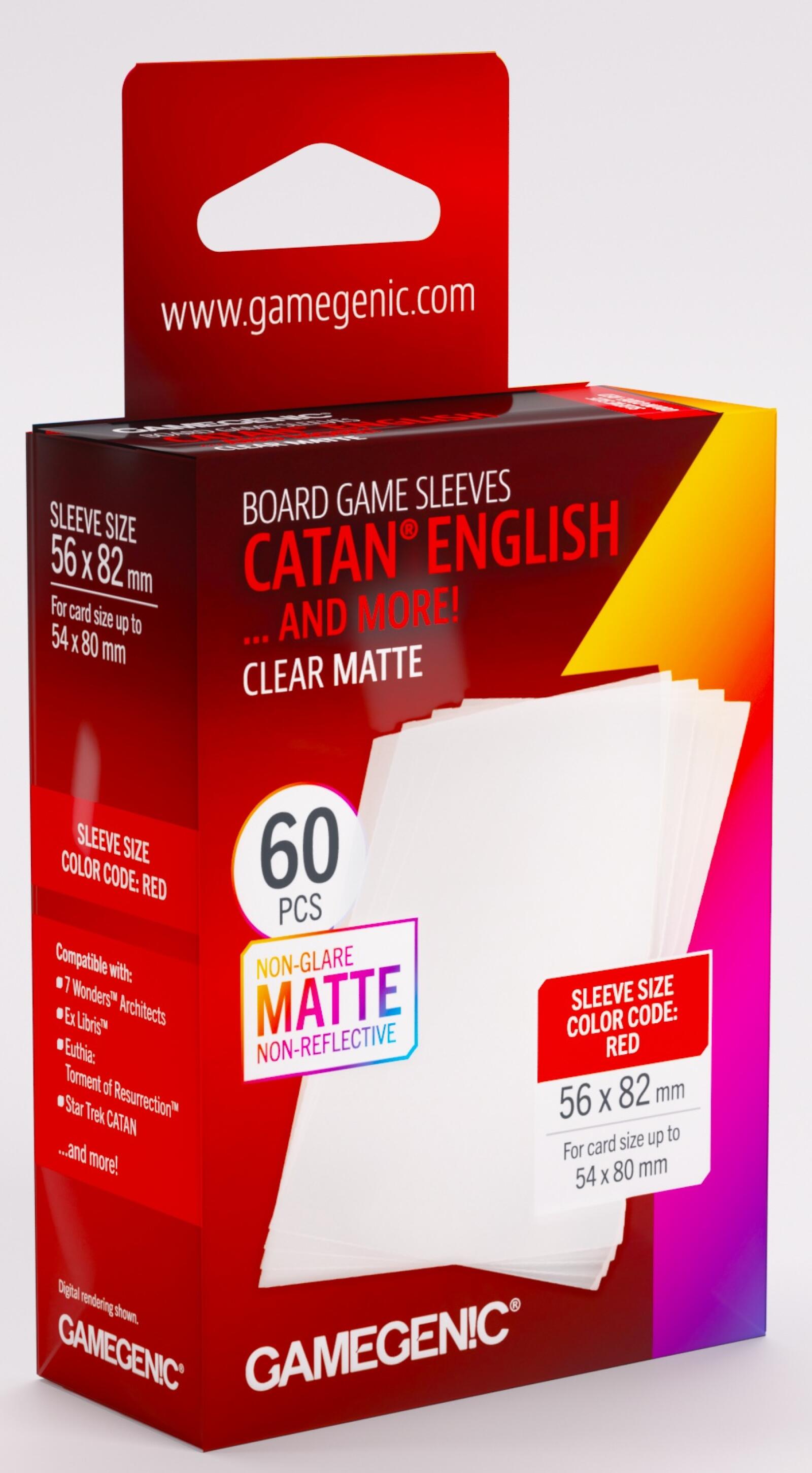 Matte Catan Board Game Sleeves Box Ver. (56mm x 82mm) (50 Sleeves per Pack) - Gamegenic