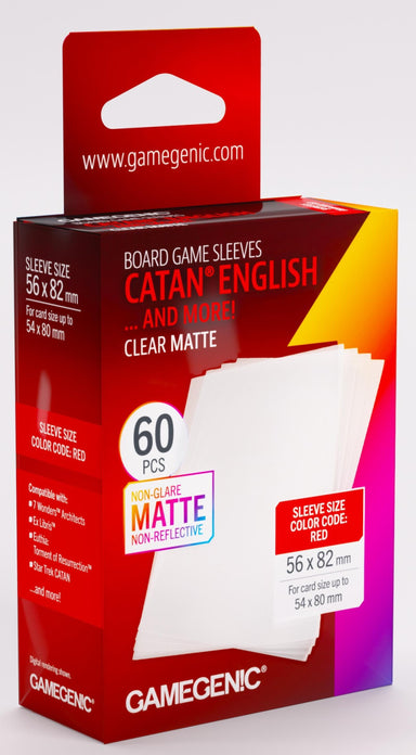 Matte Catan Board Game Sleeves Box Ver. (56mm x 82mm) (50 Sleeves per Pack) - Gamegenic