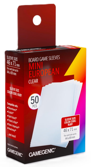 Prime Mini European Board Game Sleeves (46mm x 71mm) (50 Sleeves Per Pack) - Gamegenic