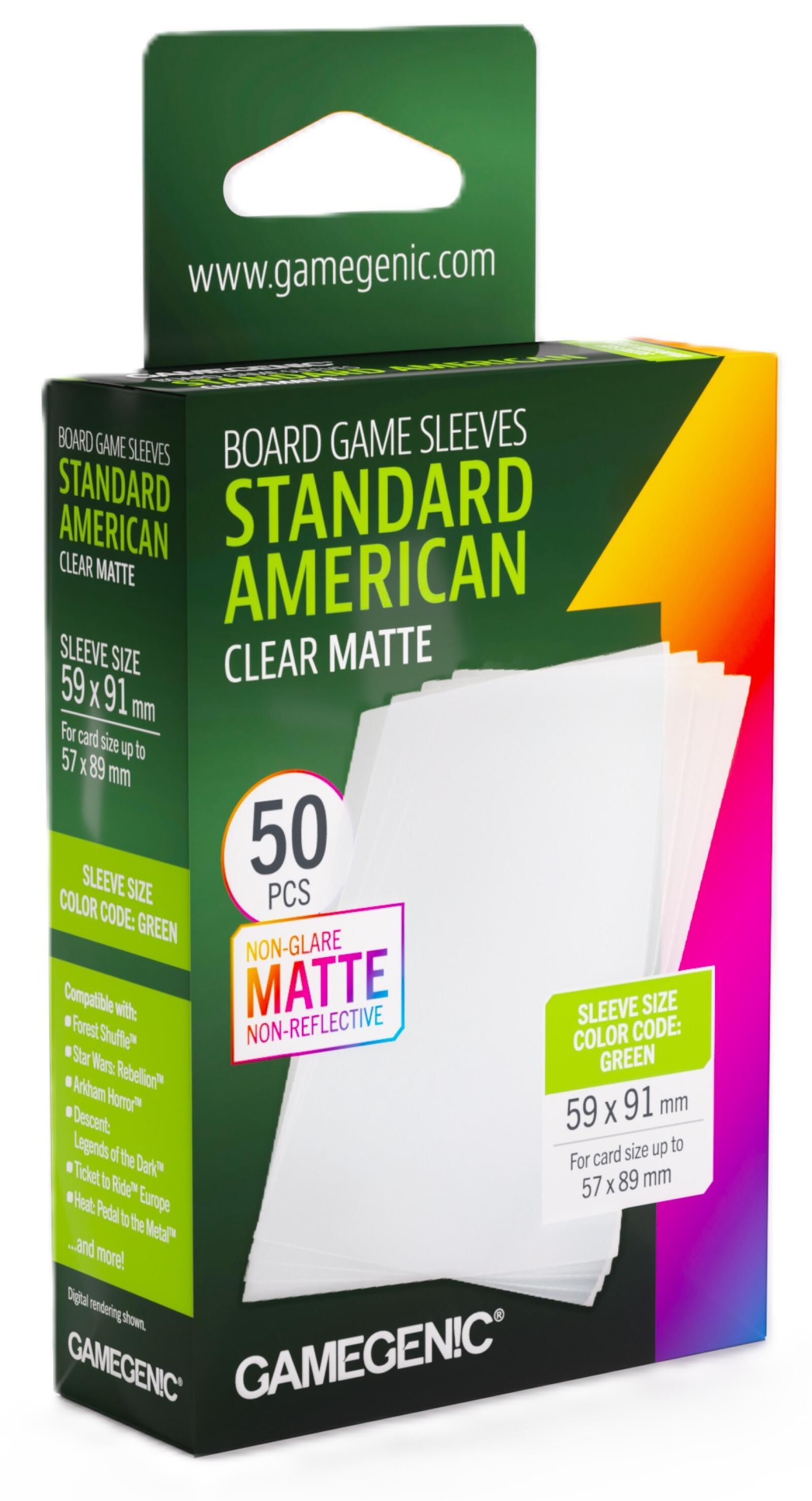 Matte Standard American Card Sleeves Box Ver. (59mm x 91mm) (50 Sleeves per Pack) - Gamegenic