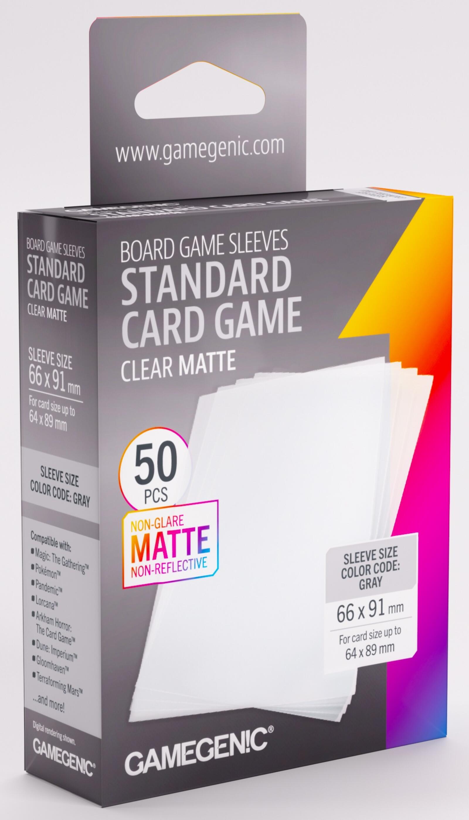 Matte Standard Board Game Sleeves Box Ver. (66mm x 91mm) (50 Sleeves Per Pack) - Gamegenic