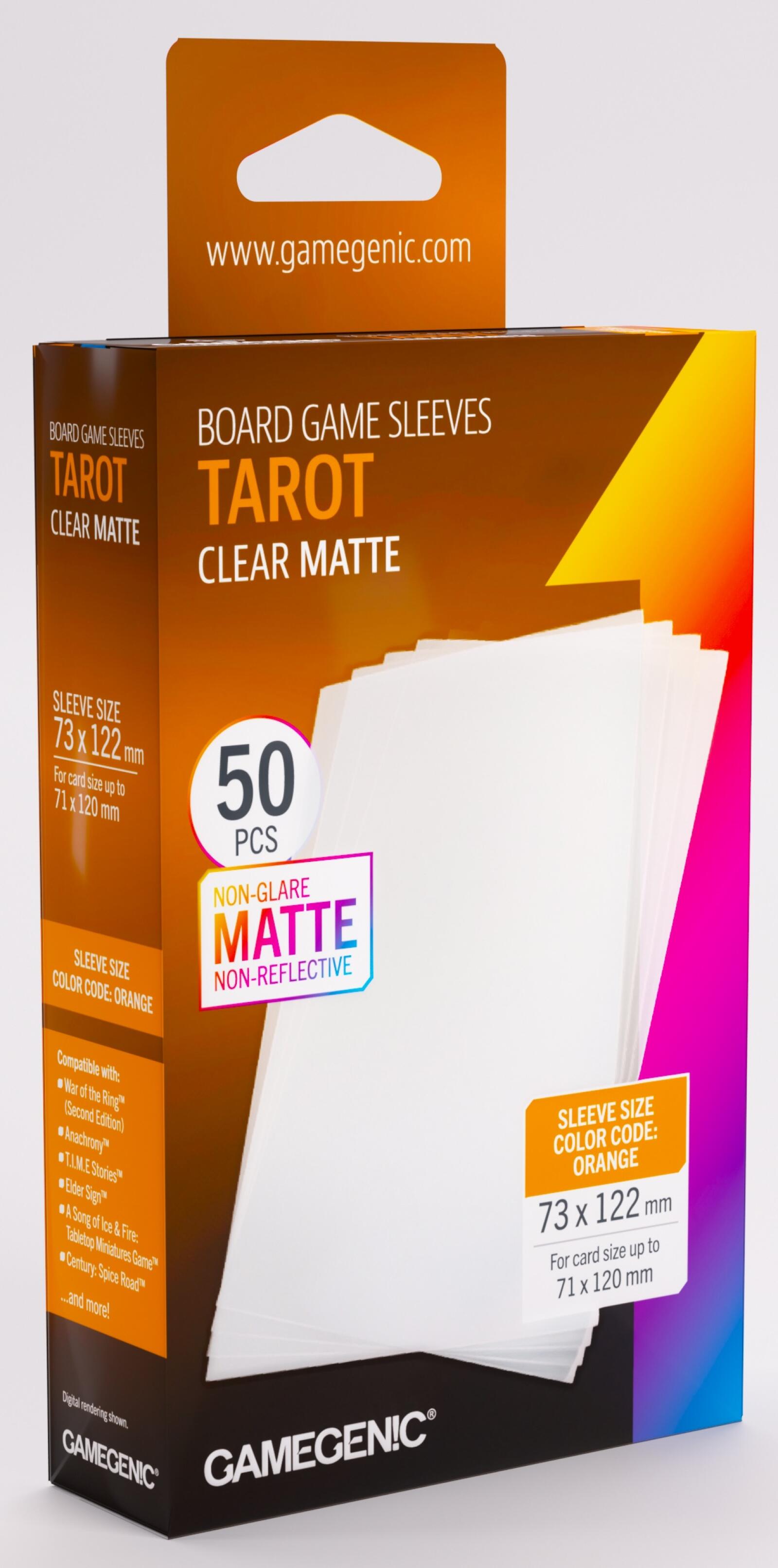 Matte Tarot Board Game Sleeves Box Ver. (73mm x 122mm) (50 Sleeves Per Pack) - Gamegenic