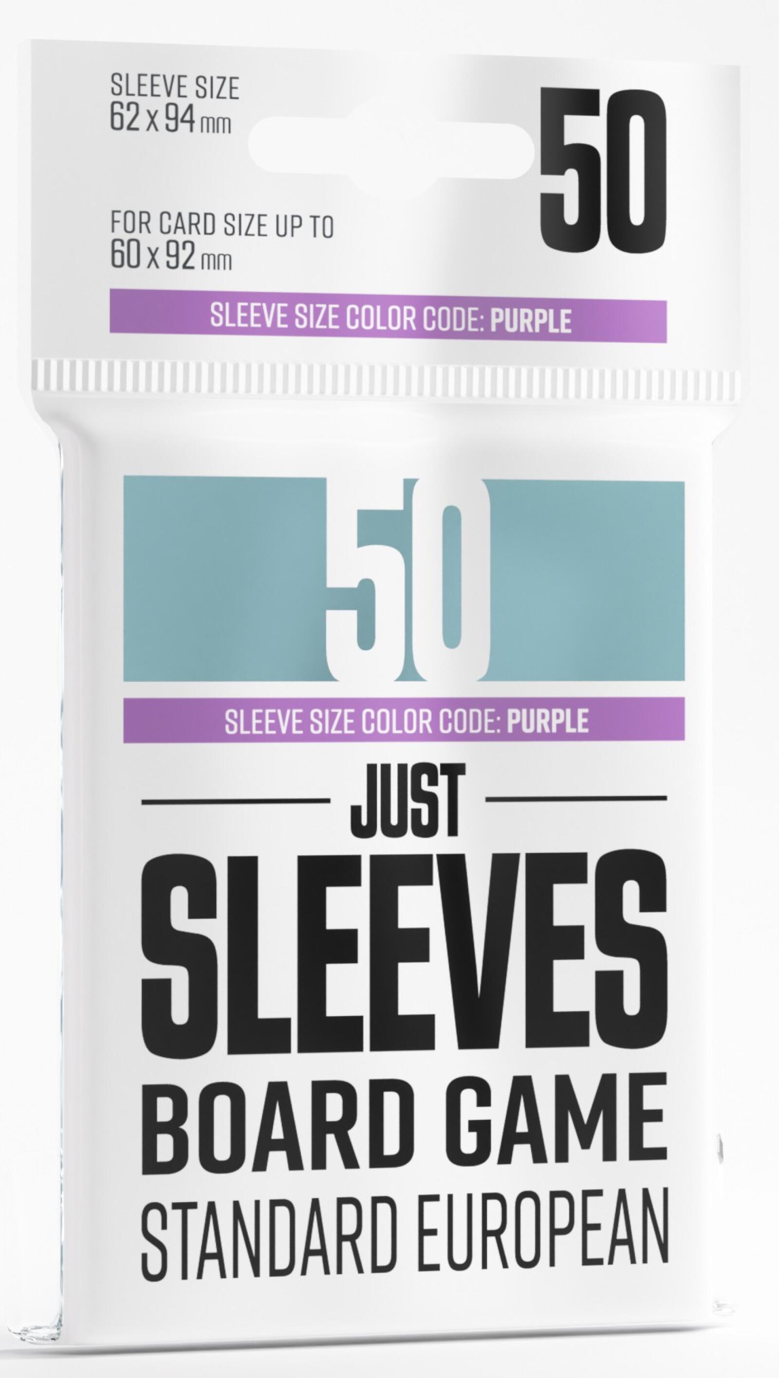 50pc - Standard Euro Purple Gamegenic Just Sleeves - 62mm x 94mm