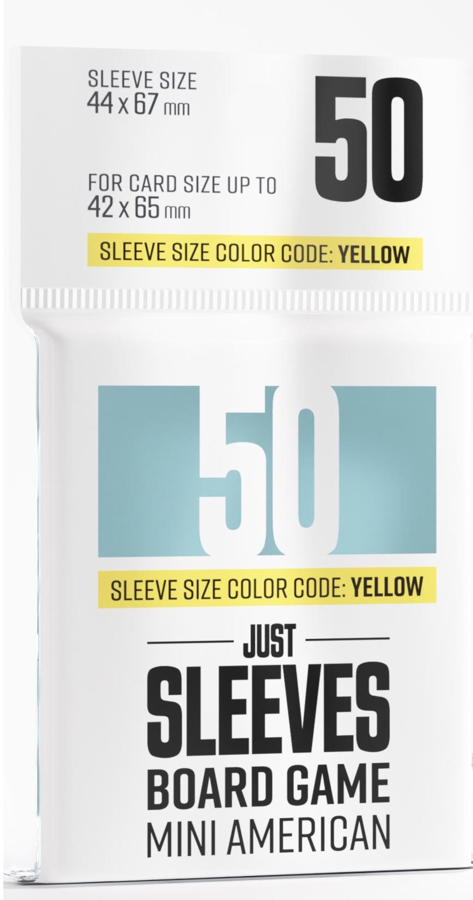 50pc - Mini American Yellow Gamegenic Just Sleeves - 42mm x 65mm