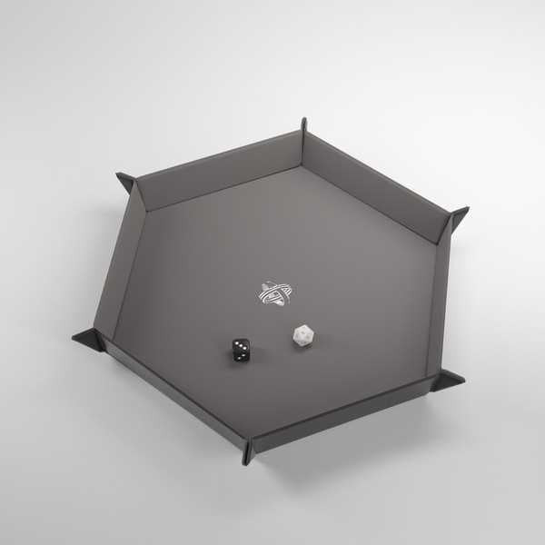 Black/Gray Magnetic Hexagonal Dice Tray - Gamegenic