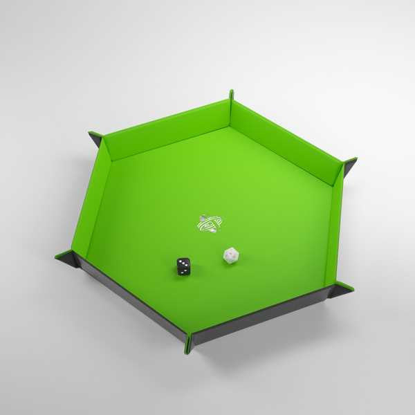 Black/Green Magnetic Hexagonal Dice Tray - Gamegenic