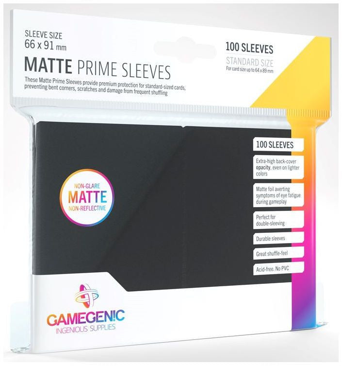Matte Black Card Sleeves (66mm x 91mm) (100 Sleeves Per Pack) - Gamegenic
