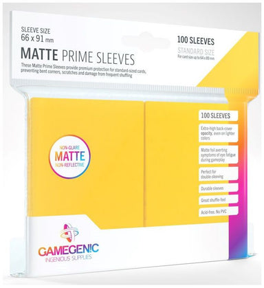 Matte Yellow Card Sleeves (66mm x 91mm) (100 Sleeves per Pack) - Gamegenic