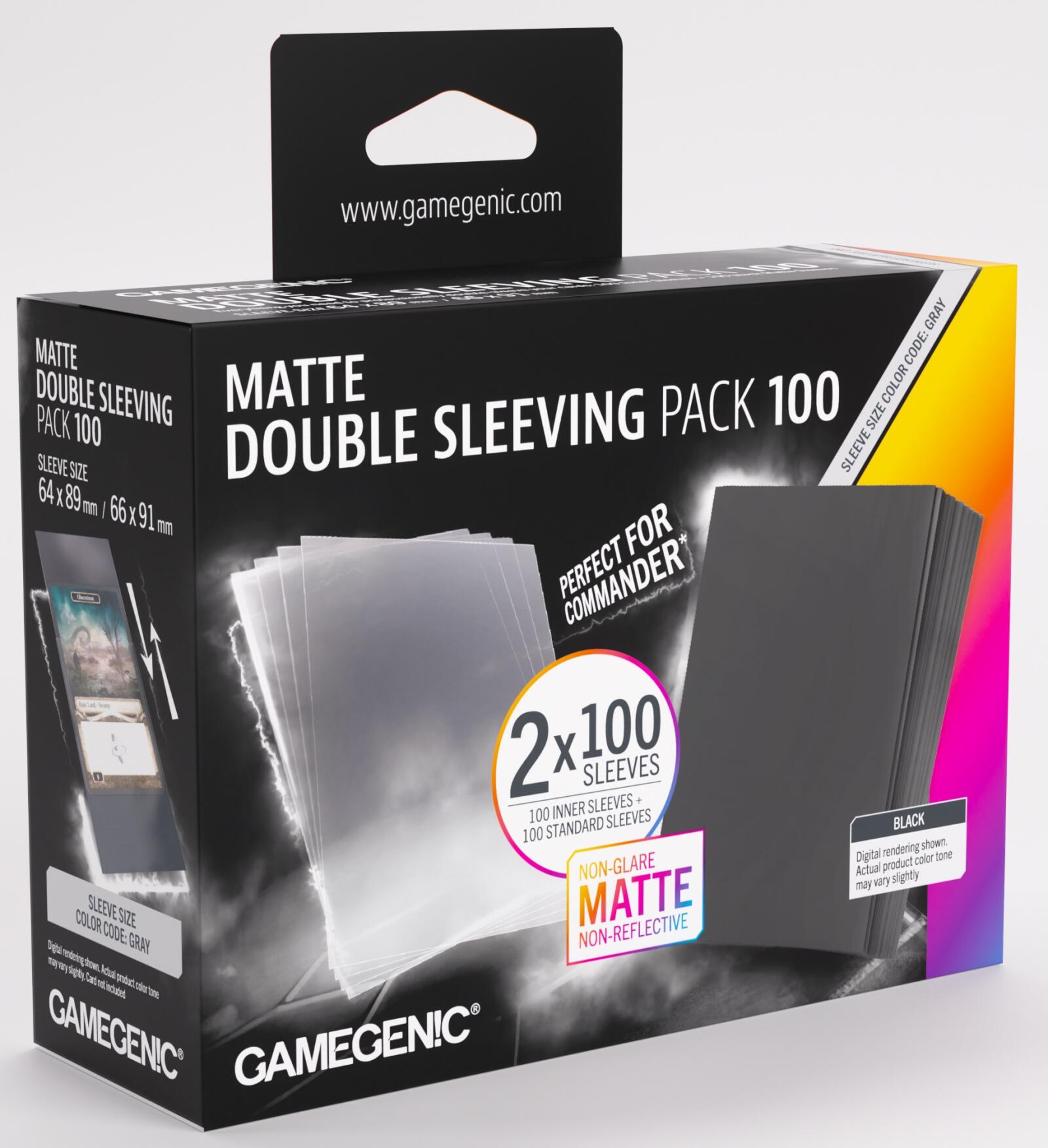 Matte Double Sleeving Pack 100 Box Ver. (66mm x 91mm) - Gamegenic