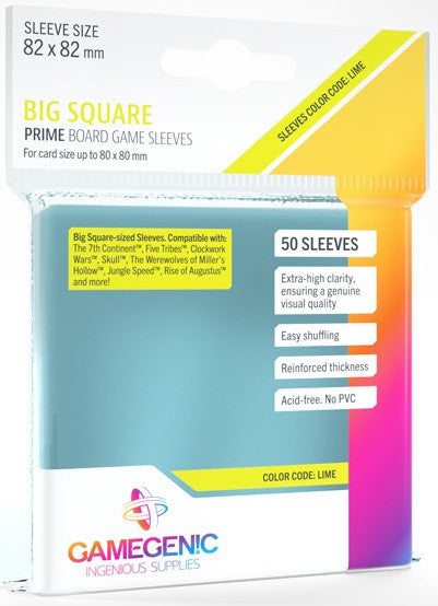 Prime Big Square Board Game Sleeves (82mm x 82mm) - Gamegenic