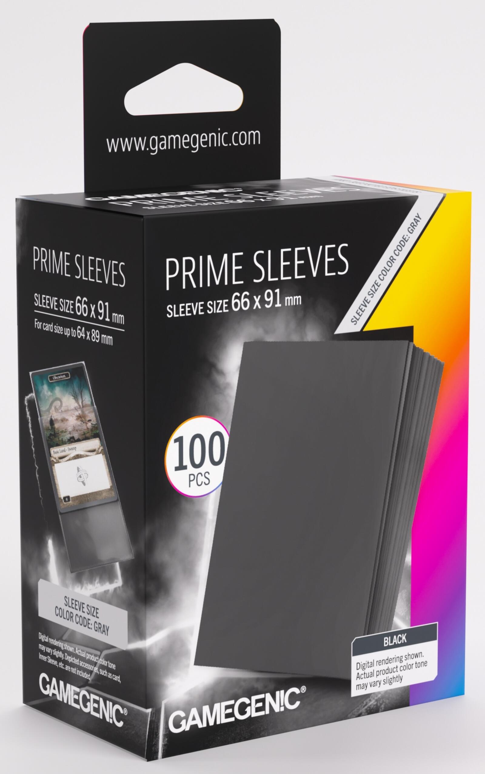 Black Prime Matte Card Sleeves - (66mm x 91mm) (100 Sleeves Per Pack) Gamegenic
