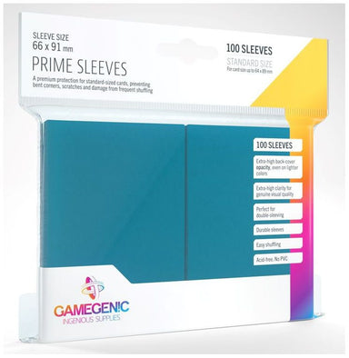 Prime Blue Card Sleeves (66mm x 91mm) (100 Sleeves Per Pack) - Gamegenic