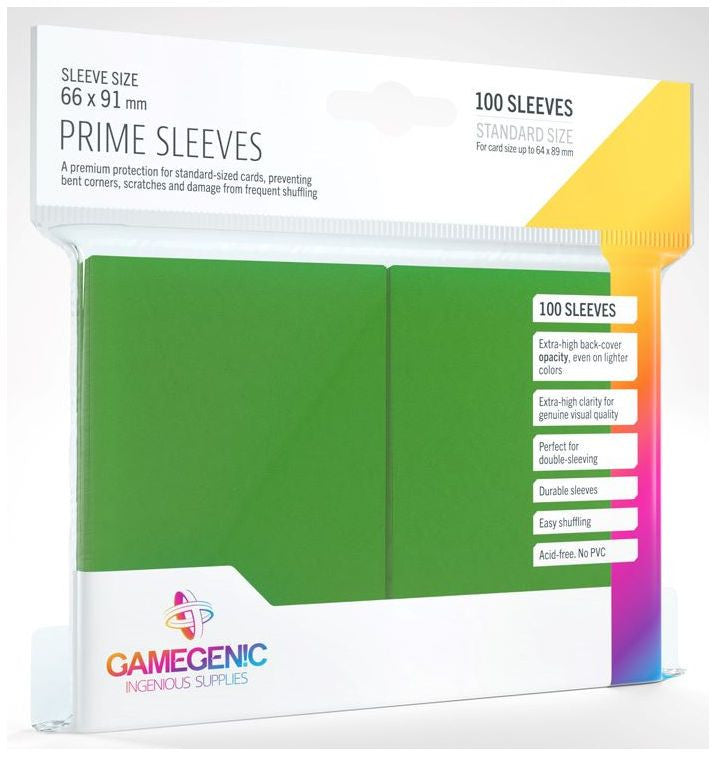 Green Card Sleeves (66mm x 91mm) (100 Sleeves Per Pack) - Gamegenic