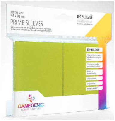 Prime Lime Card Sleeves (66mm x 91mm) (100 Sleeves Per Pack) - Gamegenic