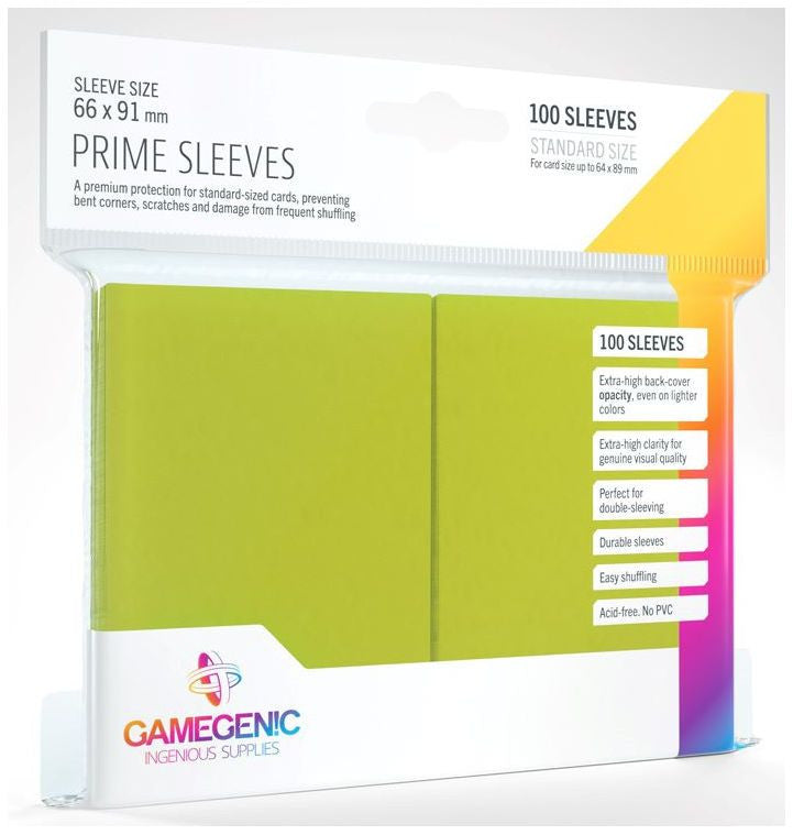 Prime Lime Card Sleeves (66mm x 91mm) (100 Sleeves Per Pack) - Gamegenic