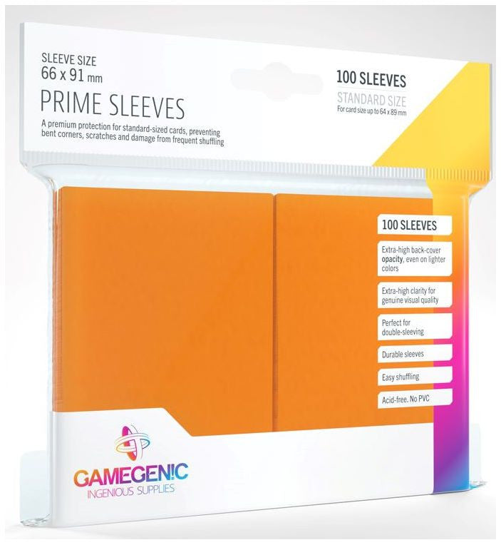 Prime Orange Card Sleeves (66mm x 91mm) (100 Sleeves Per Pack) - Gamegenic