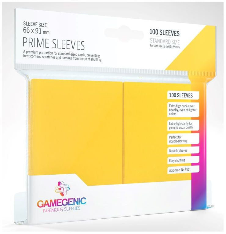 Prime Yellow Card Sleeves (66mm x 91mm) (100 Sleeves Per Pack) - Gamegenic