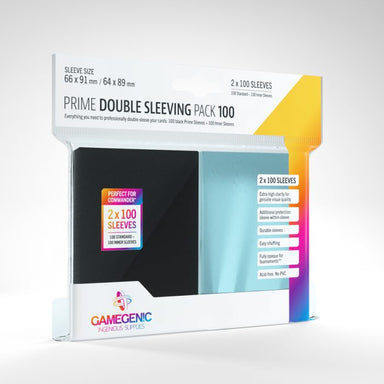 Prime 100 Card Double Sleeving Pack (66mm x 91mm) - Gamegenic