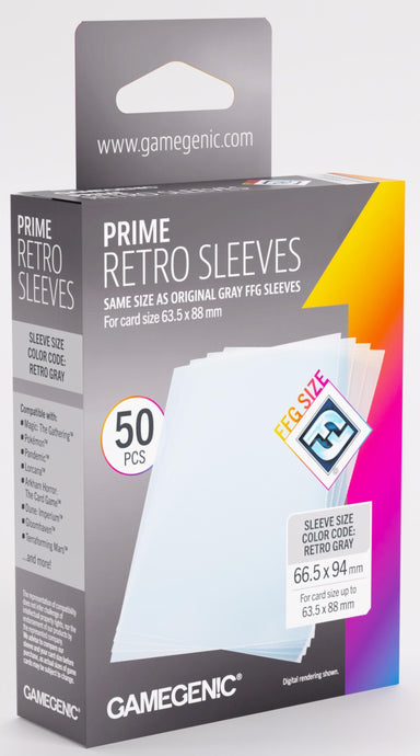 Prime Retro Sleeves Box Ver. (66.5mm x 94mm) (50 Sleeves per Pack) - Gamegenic