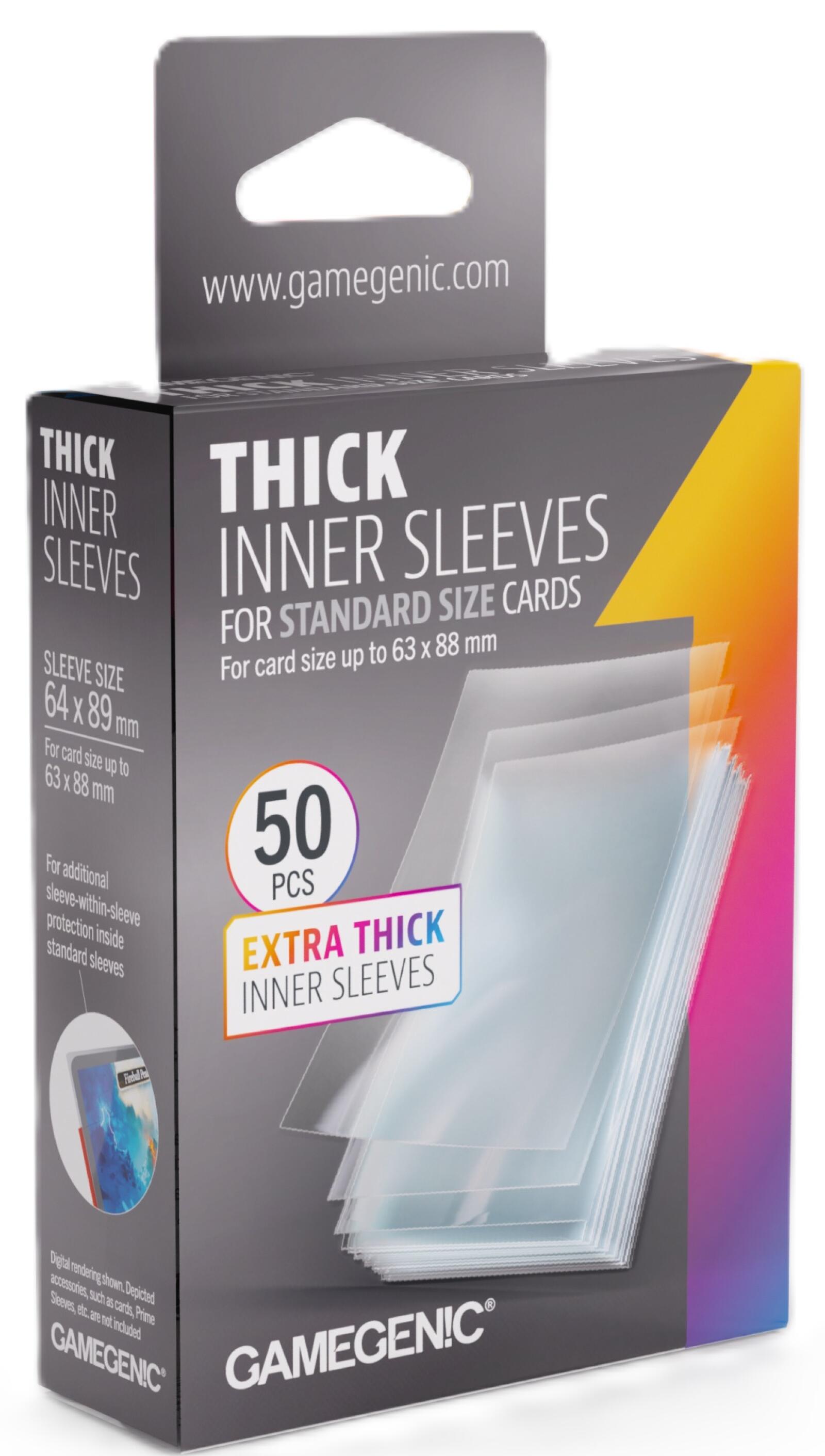 Thick Inner Standard Card Sleeves (64mm x 89mm) (100 Sleeves Per Pack) - Gamegenic
