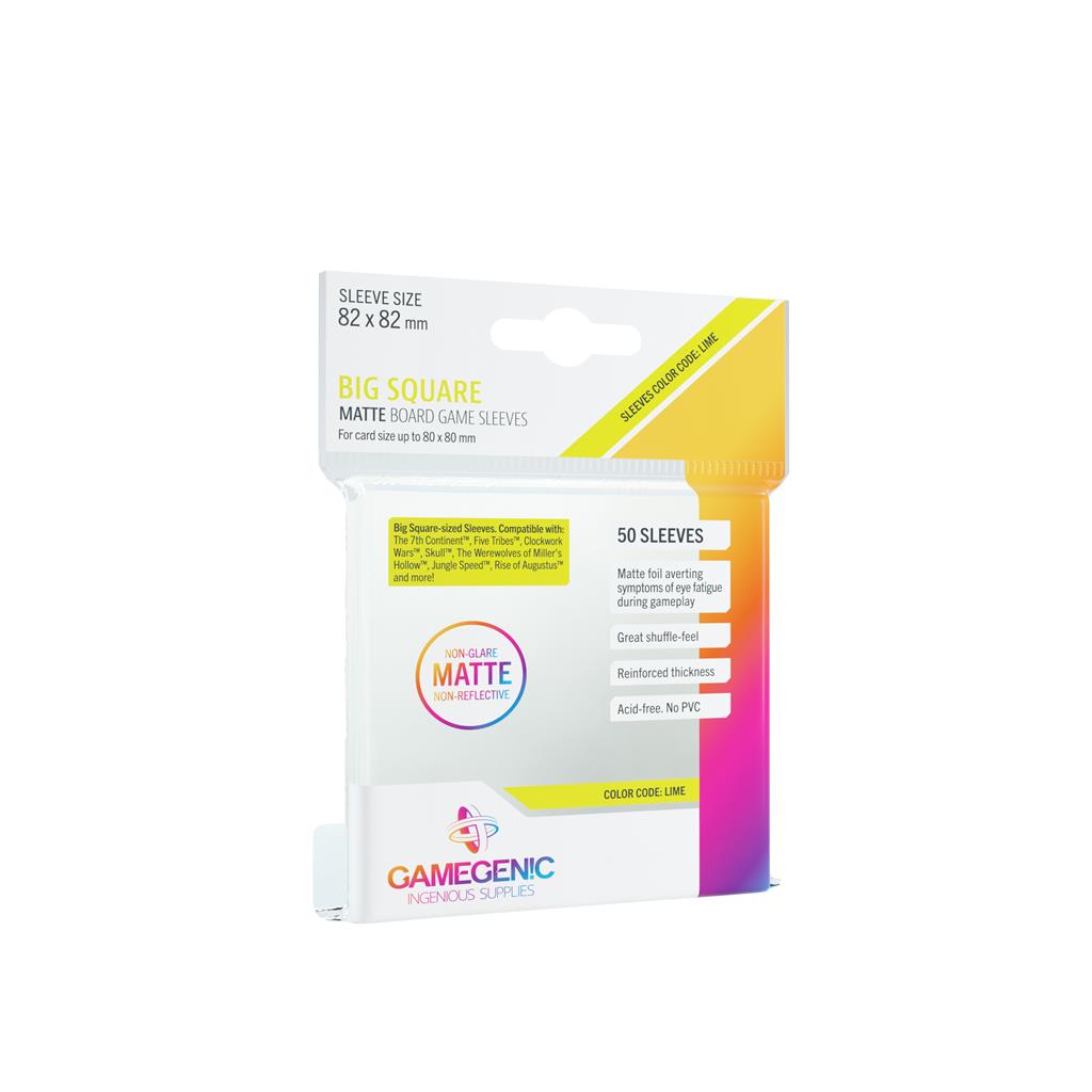 Matte Big Square Board Game Sleeves (82mm x 82mm) (50 Sleeves Per Pack) - Gamegenic