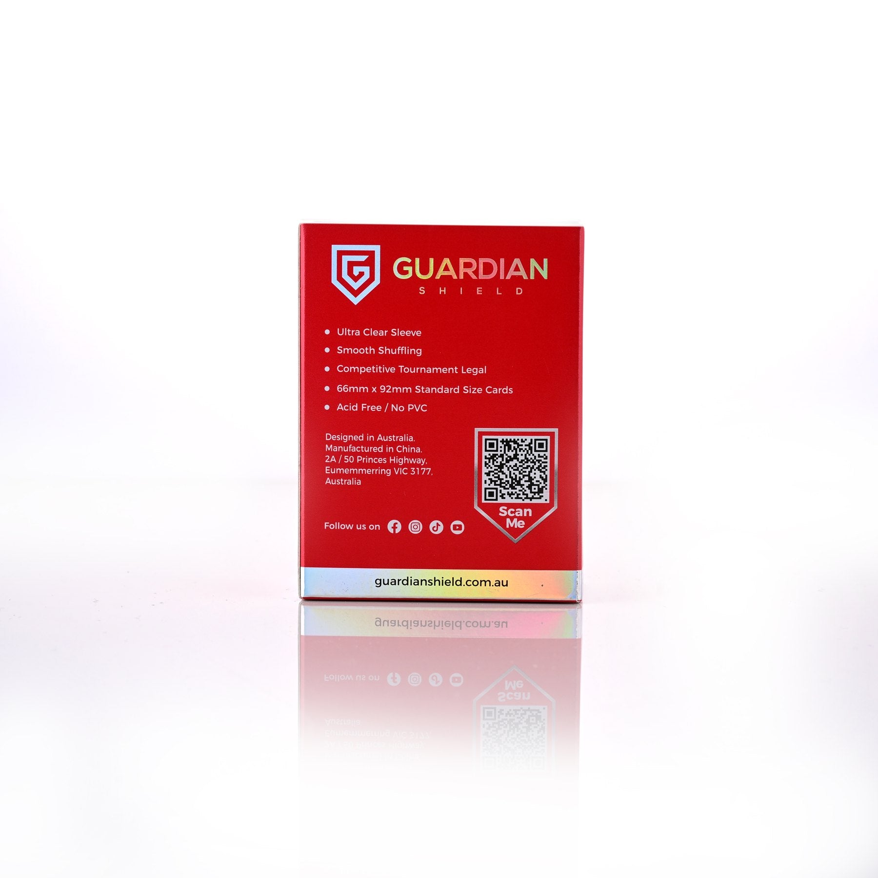 Deck Sleeves - Red 100pk - GUARDIAN SHIELD