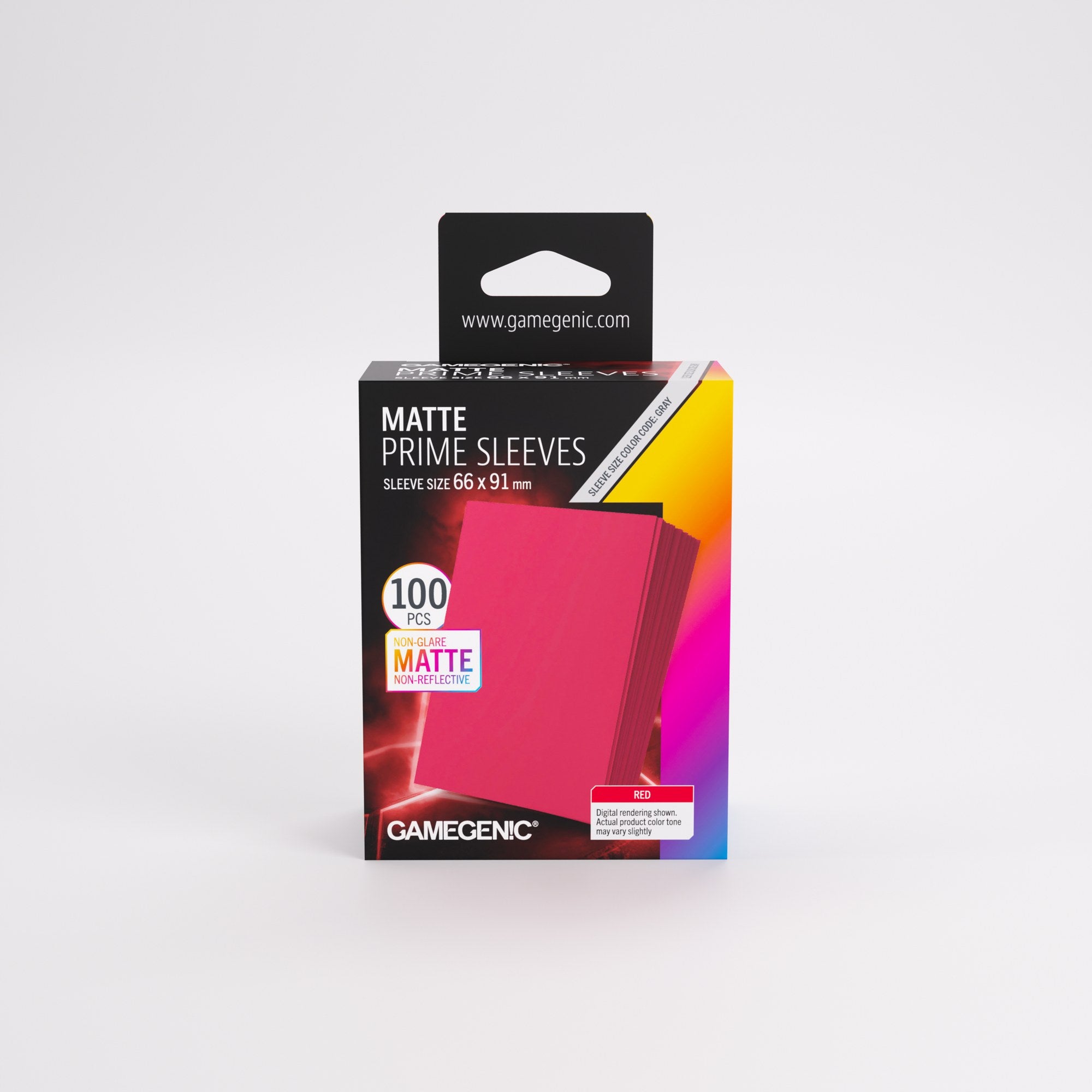 Red Prime Matte Card Sleeves - (66mm x 91mm) (100 Sleeves Per Pack) Gamegenic