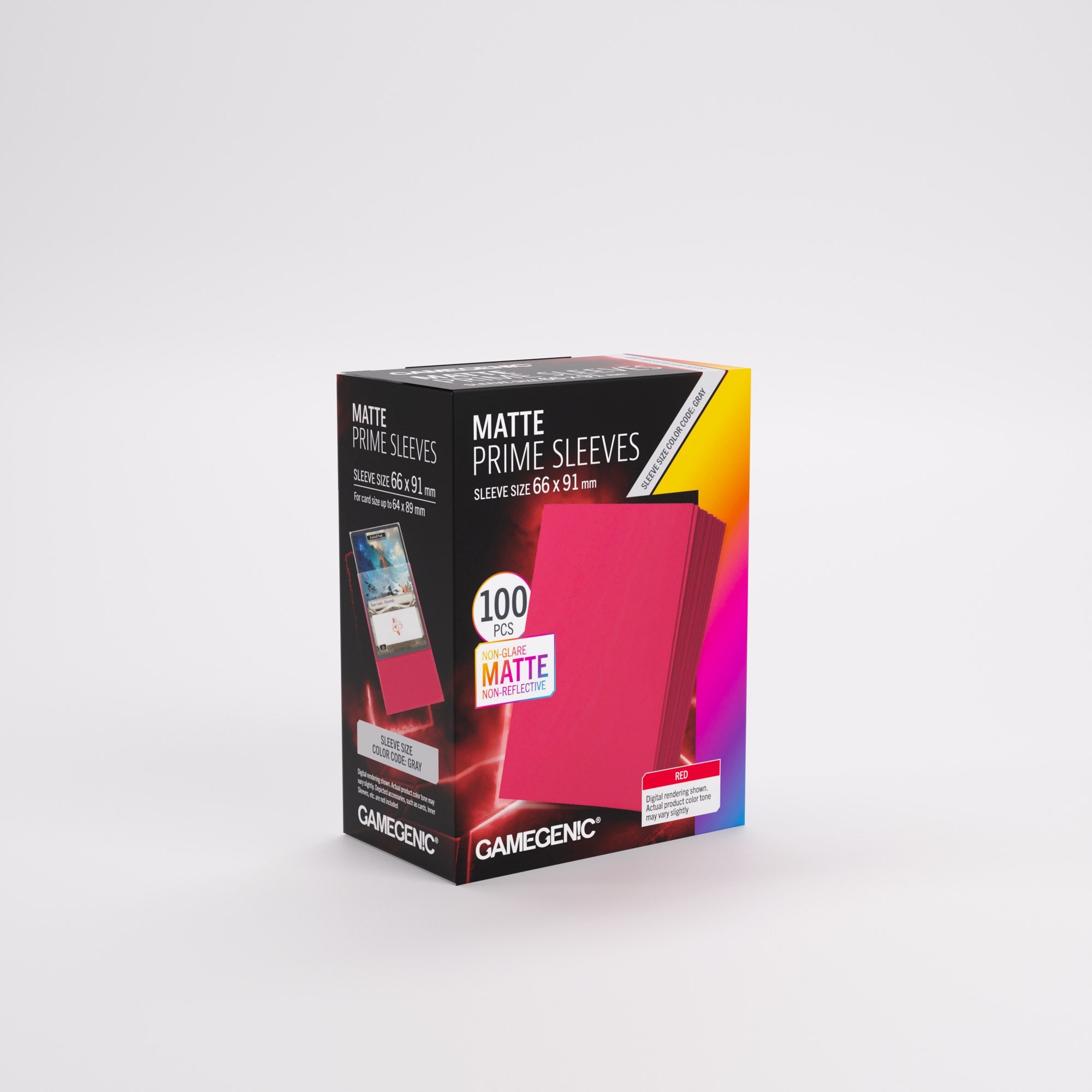 Red Prime Matte Card Sleeves - (66mm x 91mm) (100 Sleeves Per Pack) Gamegenic