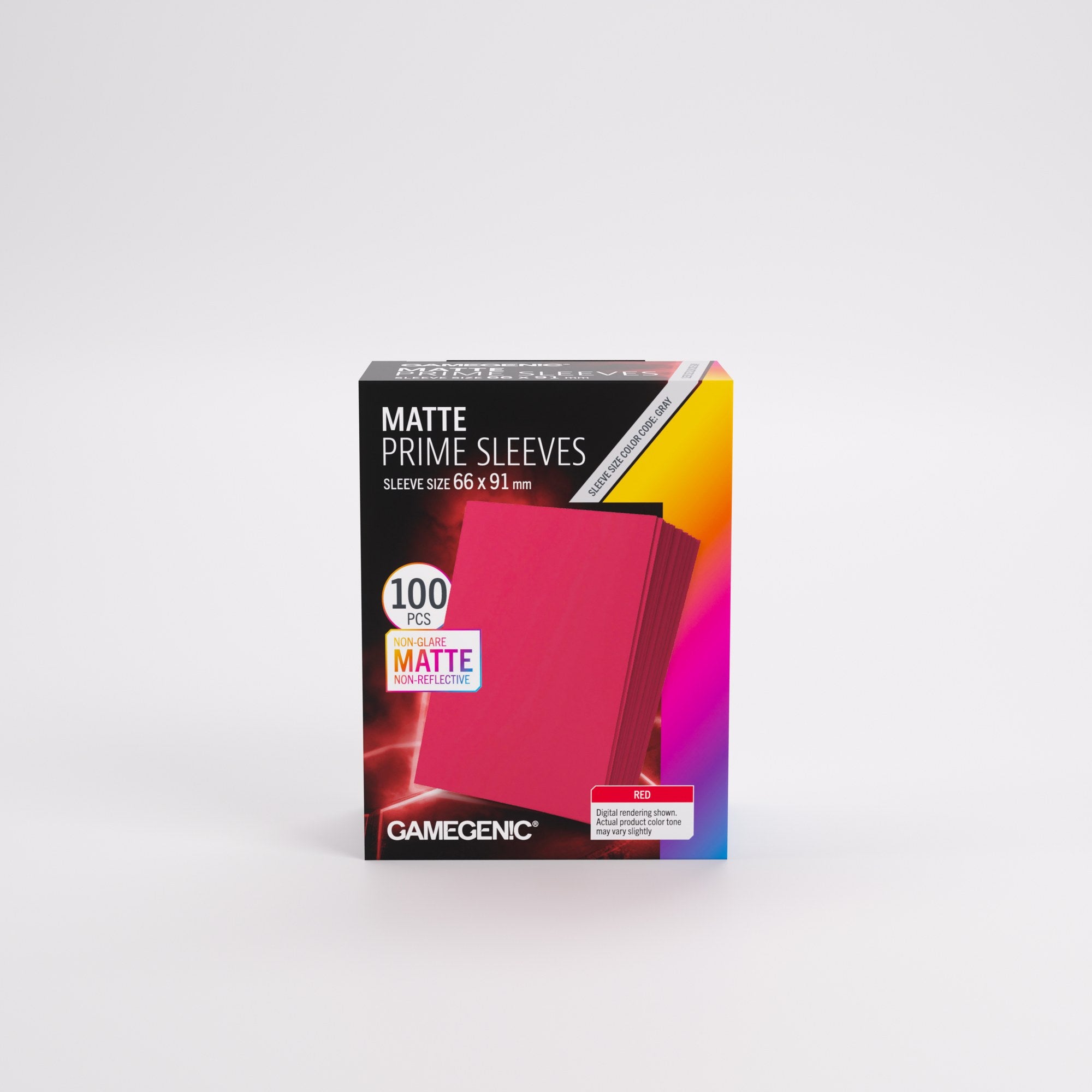 Red Prime Matte Card Sleeves - (66mm x 91mm) (100 Sleeves Per Pack) Gamegenic