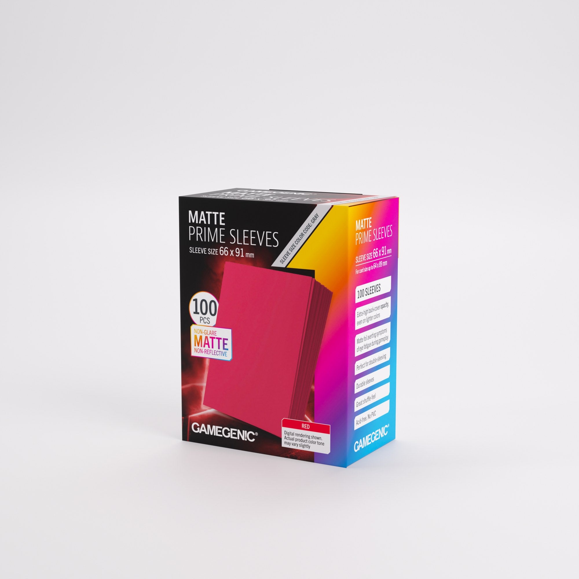 Red Prime Matte Card Sleeves - (66mm x 91mm) (100 Sleeves Per Pack) Gamegenic
