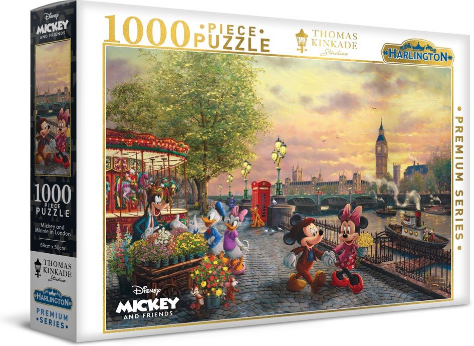Mickey and Minnie in London 1000 pieces - Harlington Thomas Kinkade